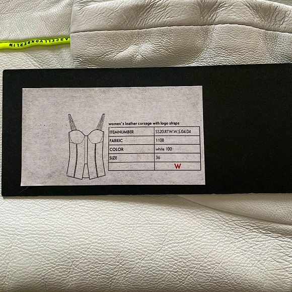 MVB white leather corset with high lighter yellow straps in size Eu 36 - Picture 6 of 7